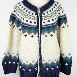 DOWNEAST TRADING wool chunky knit cardigan sweater